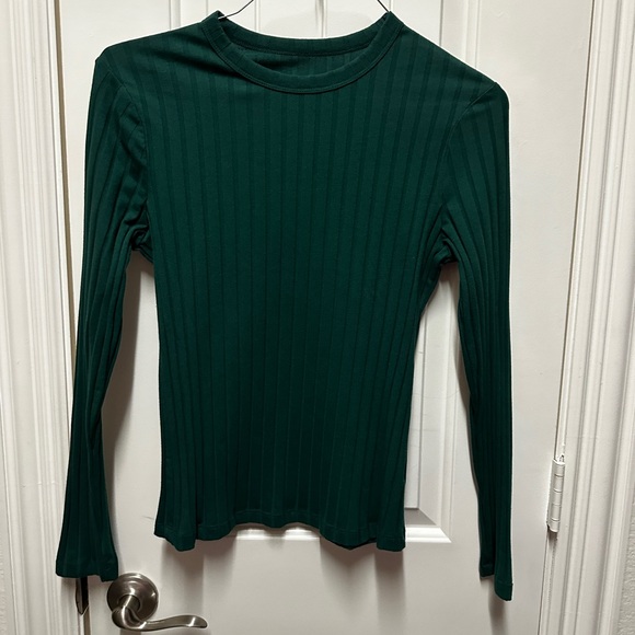 a new day Tops - Green Ribbed Long Sleeve Top